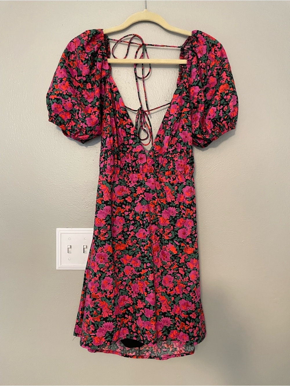 Hello Molly Floral Puff-Sleeve Mini Dress